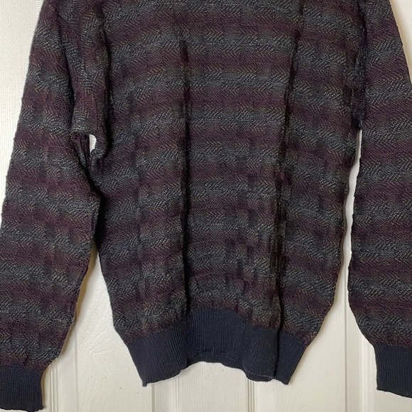 Barcelino Men’s Italian Wool Classic Gentlemen’s Pullover Stripe Size Medium - Picture 5 of 7